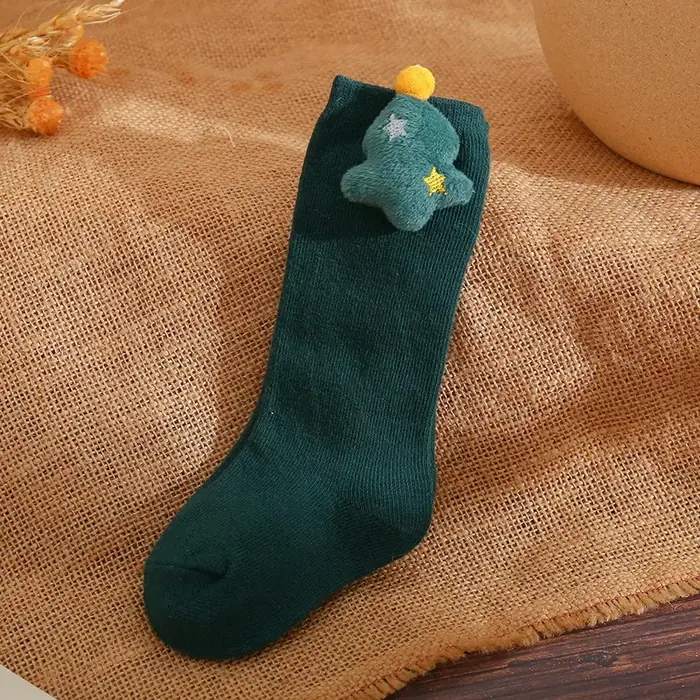 Image de Chaussettes de Noël pour Bébé Fille - Coton Doux avec Nœud