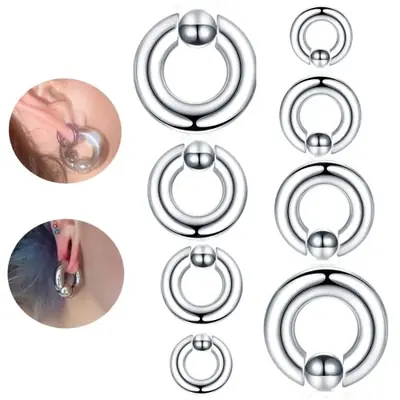 Image de Anneau de Nez en Acier Inoxydable - Perle Captive & Septum