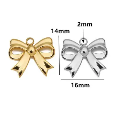 Image de Pendentifs Nœud Papillon en Or Plaqué - Lot de 5