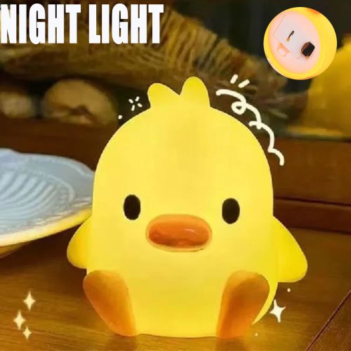 Bild von Niedliche Cartoon-Nachtlicht Lampe mit Ente und Huhn – LED Kinderzimmer Beleuchtung für sanftes Nachtlicht und gemütliche Atmosphäre