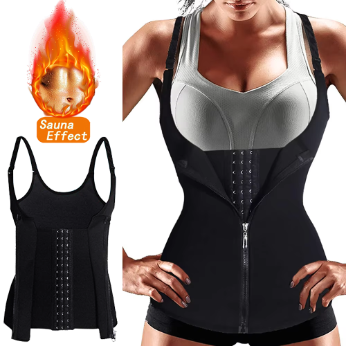 Immagine di Gilet da Allenamento con Effetto Sudore: Corsetto Dimagrante per Perdita di Peso e Modellazione del Corpo – Body Shaper in Tessuto Compressivo per Donna e Uomo