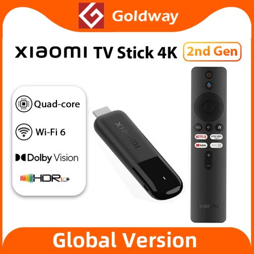 Image of Xiaomi Mi TV Stick 4K 2nd Gen Global Version with Google TV: Stream in Ultra HD with 2GB RAM, 8GB ROM, Bluetooth 5.2, and Built-in Google Assistant