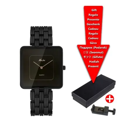 Image de Montre Carrée Noire Dorée - Tendance & Élégante