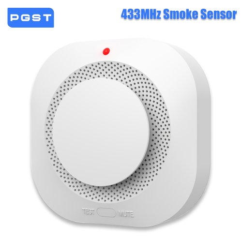 Afbeelding van 433 MHz Draadloze Rookmelder met Alarmdetector voor RF en GSM Alarmsysteem – Veilige Brandbeveiliging voor Thuis