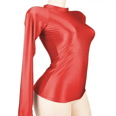 Image de Body de Sport Brillant à Manches Longues pour Femme