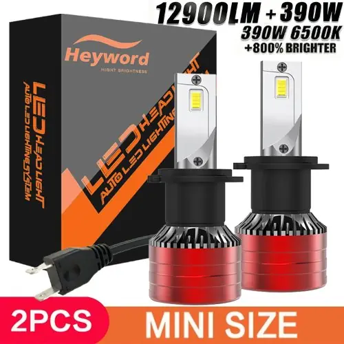 Image de Phares LED H4 H7 H11 9005 9006 - 390W 129000LM - Lumière Blanche 6000K