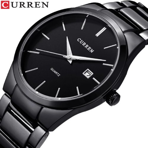 Image of Elegant Slim Stainless Steel Men's Quartz Watch with Waterproof Design and Date Display – Perfect for Business and Everyday Wear