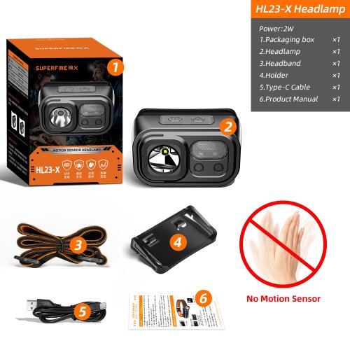 Afbeelding van SUPERFIRE HL23 Krachtige LED-koplamp Handfress Inductiekoplamp Type-C Oplaadbare Mini Hoofdzaklamp Camping Werklamp