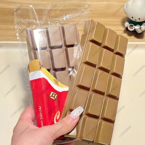 Imagen de Juguete de Simulación de Comida con Barra de Chocolate en Rosa y Amarillo: Gran Juguete Antiestrés con Rebote Lento para Aliviar el Estrés en Adultos y Niños