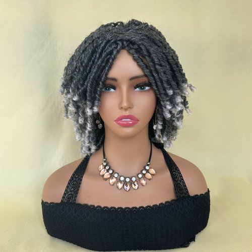 Imagen de Locs Afro Bob peluca trenzada sintética Faux Locs Crochet Twist peluca trenzada versátil estilo rastas pelucas cortas para mujeres