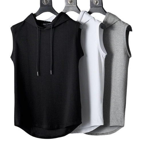 Image of Men's Sleeveless Hooded Tank Top – Lightweight Summer Gym & Bodybuilding Workout Singlet in Solid Colors