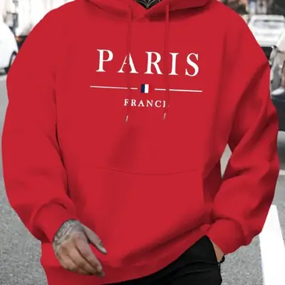 Image de Sweat à Capuche Homme Paris Imprimé - Style Décontracté & Chaud
