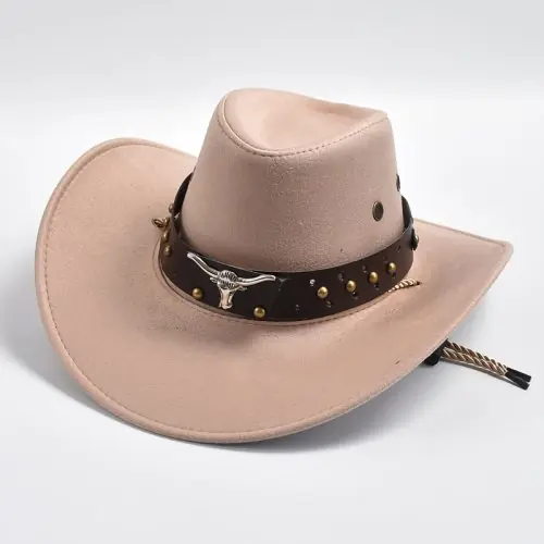 Image de Chapeau Cowboy Vintage en Daim Artificiel - Style Western