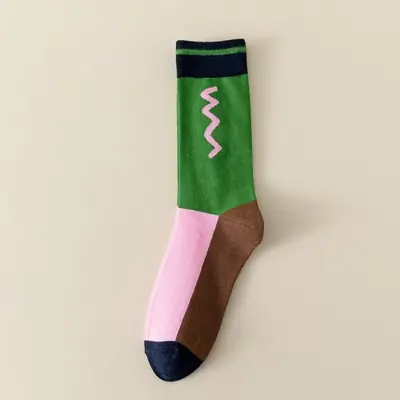 Image de Chaussettes Kawaii Harajuku Rose & Vert - Style Mignon & Coloré