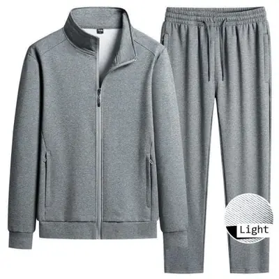 Image de Ensemble Sport Homme 2 Pièces - Sweat Col Montant + Pantalon en Coton