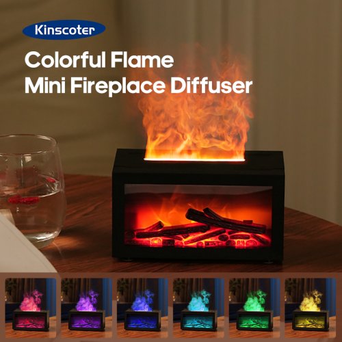 Imagen de Difusor de Aromas con Humidificador de Niebla para Hogar y Chimenea, 140 ml, con Luces LED Coloridas y Aceites Esenciales de Aromaterapia – Ideal como Regalo Natural