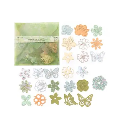 Image de Papier Décoratif Vintage Papillon & Fleurs