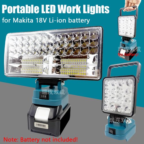Power Tool Onderdelen voor Makita 18 V Lithium Batterij LED Werklampen Handheld Lamp Spots Zaklamp Hand Lantaarn 2 USB lader