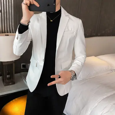 Image de Blouson Cuir Homme Coupe Cintrée - Style Business Décontracté