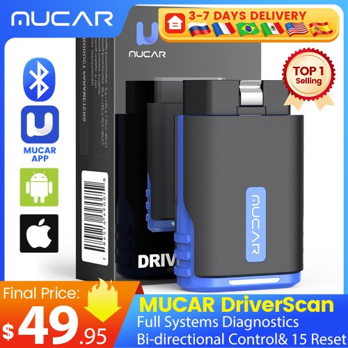 Imagen de Escáner OBD2 Bluetooth Mucar Driverscan con Diagnóstico Bidireccional Nivel OE para Todos los Sistemas de Vehículos - Herramienta de Reparación Completa con 15 Funciones de Servicio