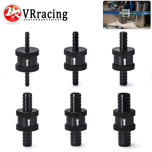 Image of 6-Piece Aluminum Alloy Non-Return One-Way Fuel Check Valve Set - 4mm, 6mm, 8mm, 10mm, 12mm, 16mm for Petrol and Diesel Engines