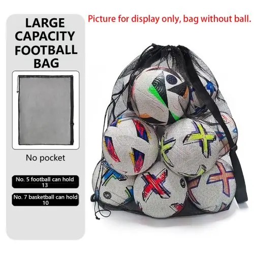 Image de Sac de Rangement Sportif pour Ballons - Filet Double Épaule