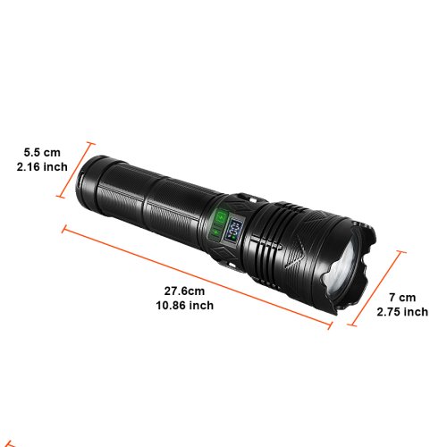 Imagen de Linterna LED ultrabrillante, linternas con Zoom recargables por USB, linterna táctica de largo alcan...