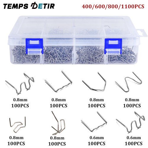 Afbeelding van 400/600/800/1100 Stuks Rvs Cut Wave Nietjes Hot Nietmachine Plastic Reparatie Standaard Pre Cut hot Nietjes Elektrische Solderen