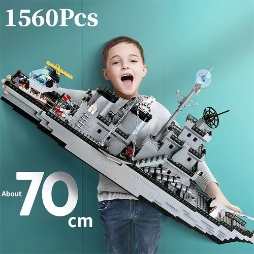 Bateau de Guerre 1560 Pièces - Jeu de Construction 6 en 1