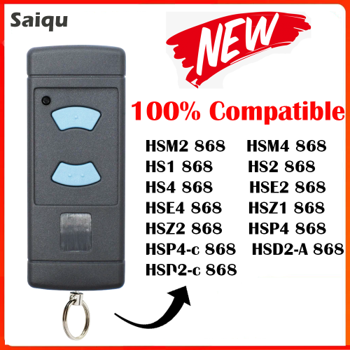 Imagen de Control Remoto Universal para Puerta de Garaje HSE2, HSE4, HSM2, HSM4, HS2, HS4 con Botón Azul y Frecuencia 868 MHz