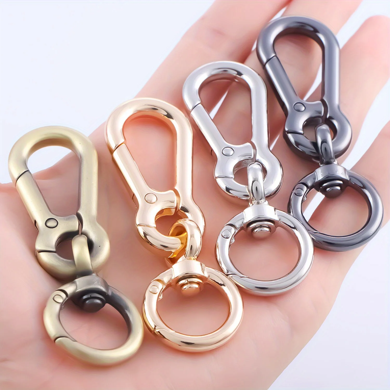 Image of Durable Metal Spring Snap Hooks with Swivel Buckles – 2-Pack Keychain Clips for Keys, Bags, and Outdoor Gear