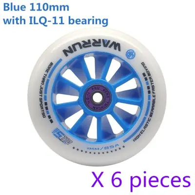 Image de Roues de Patinage Vitesse Pro 90-110mm - Noir/Bleu/Rouge