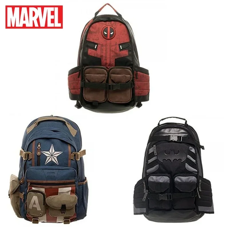 Immagine di Zaino Marvel Avengers con Deadpool e Capitan America – Zaino da Viaggio ad Alta Capacità per Bambini e Adolescenti, Ideale per Scuola, Tempo Libero e Attività All'Aperto