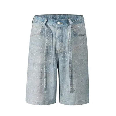 Image de Short en Denim Strass Homme - Style Americain High Street