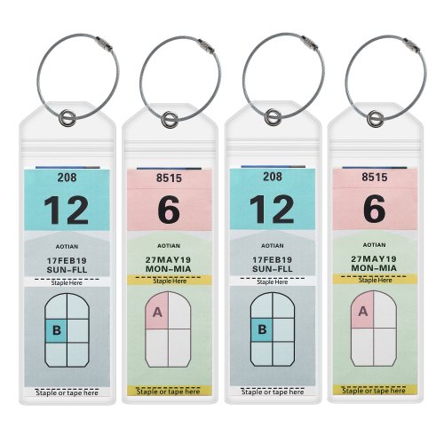 Image of Durable PVC Luggage Tags with Zip Seal and Steel Loops – Set of 4 for Royal Caribbean & Celebrity Cruises
