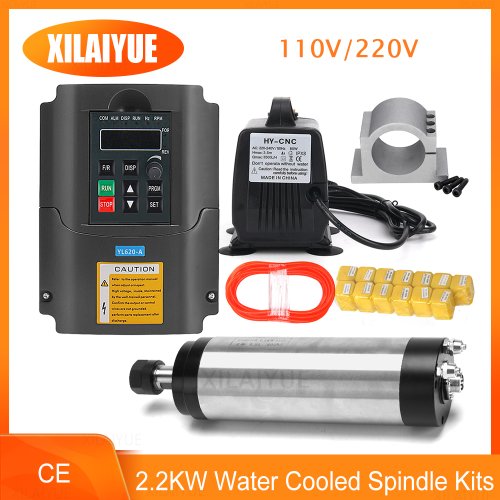 Imagen de Husillo CNC Refrigerado por Agua 1.5-2.2 kW con VFD y Accesorios