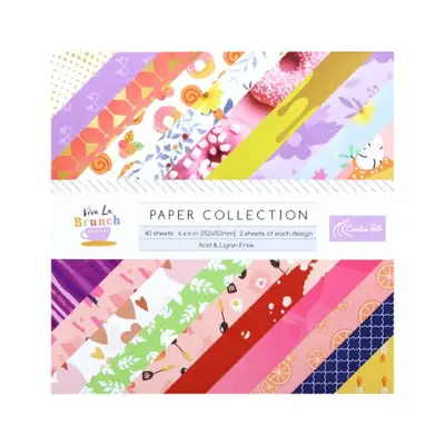 Image de Papiers Scrapbooking 6x6 pouces - 40 Feuilles Colorées