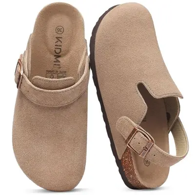Image de Sabots en Cuir Confortables pour Femmes - Semelle Liège & Sangle Réglable
