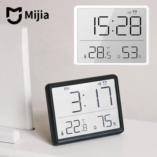 Afbeelding van Mijia Multifunctionele Thermometer & Hygrometer - Digitale Klok met Vochtigheidsmeter