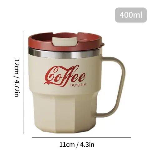 Image de Tasse à Café Isolée en Acier Inoxydable - Anti-Bruûlure & Double Paroi