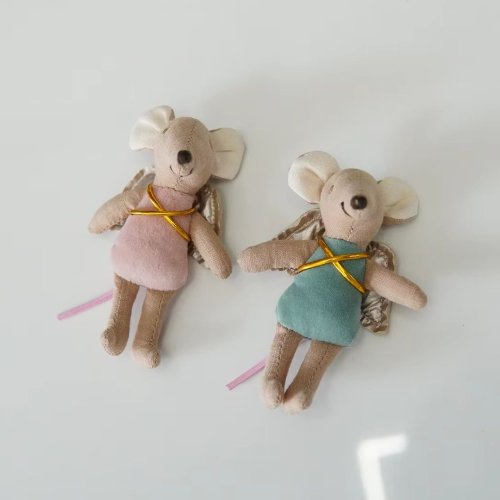Bild von Dänische Mauspuppe aus Stoff, süße Engelsflügel-Mauspuppe, Tierkreiszeichen-Geschenk, Stoffpuppe, Nippes