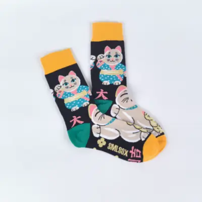Image de Chaussettes Chat Porte-Bonheur Homme - Style Tendance & Personnalisable