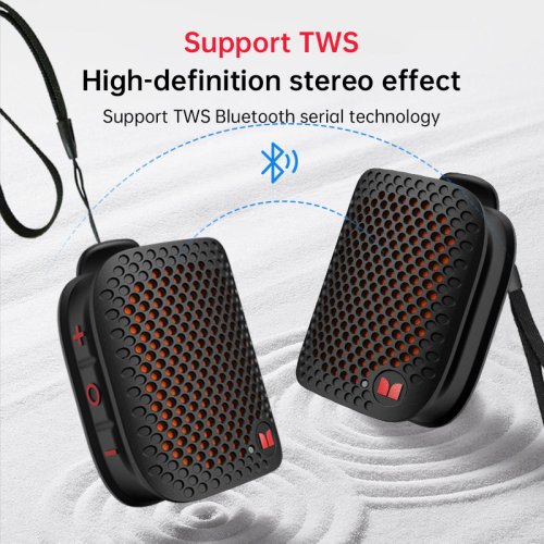 Immagine di Altoparlante Bluetooth Portatile Mini con Microfono e Magnetico Clip-On per Uso All'Aperto, Cantiere e Attività Outdoor - Modello Monster M3 V5.4