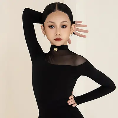 Image de Tenue de Danse Latine Noire pour Filles - Pratique & Compétition