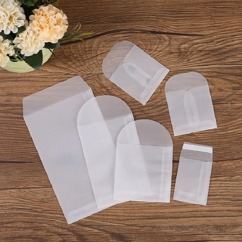 Imagen de 50 Unidades de Mini Sobres Translúcidos para Almacenamiento de Joyas, Bolsas para Tarjetas, Pendientes, Collares y Embalaje de Regalos - Ideal para Bodas y Eventos