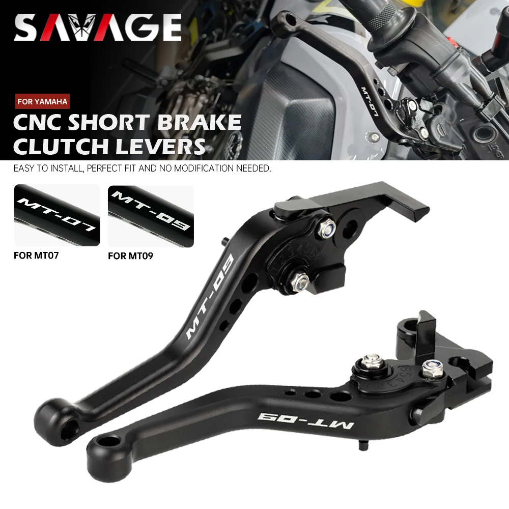 Imagen de Palanca de Embrague y Freno Corta Compatible con Yamaha MT-07, MT-09, Tracer 700 (2013-2024) - Accesorio de Alta Calidad para Motocicletas