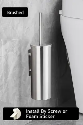 Image de Brosse Murale Salle de Bain - Acier Inoxydable 304 Sans Perceuse