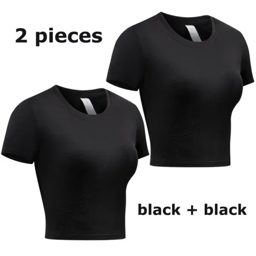 Schwarz schwarz kurz t-shirt