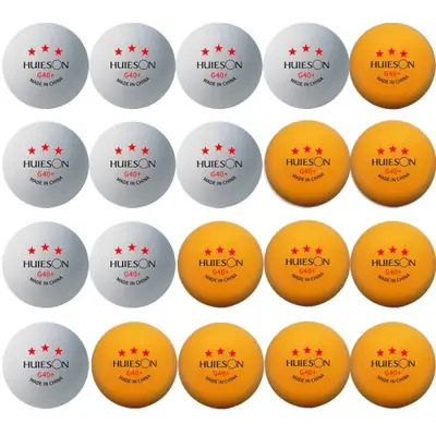 Image de Balles de Ping-Pong 3 Étoiles - Blanc & Jaune
