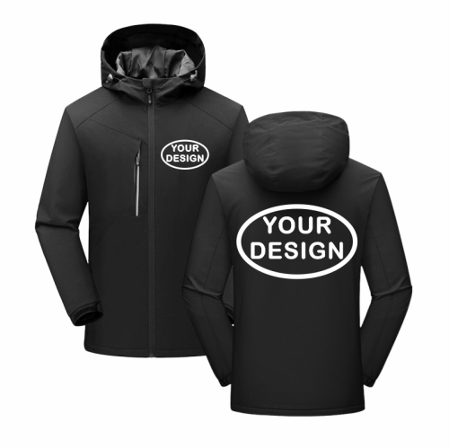 Immagine di Giacca Invernale Uomo con Logo Personalizzato, Impermeabile e Antivento, Cappotto Spesso e Caldo con Ricamo Stampato per Uso Esterno
